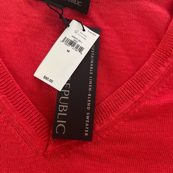 BANANA Republic Linen Blend V Neck Sweater, Size M, NWT - Picture 3 of 3